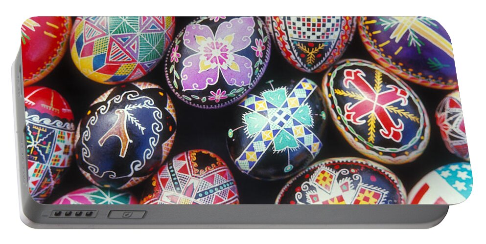 Horizontal Portable Battery Charger featuring the photograph Ukrainian Easter Eggs by Verlin L Biggs