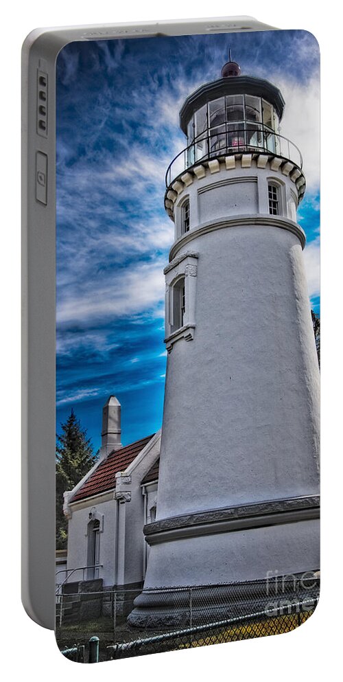 Oregon Portable Battery Charger featuring the photograph Umpqua Lighthouse by Timothy Hacker