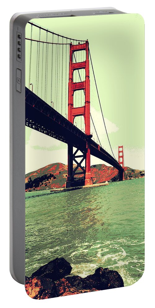 Golden Gate Bridge Portable Battery Charger featuring the photograph Under the Golden Gate by Michelle Calkins