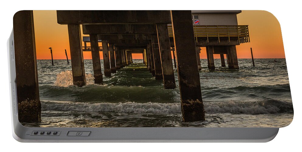 Clearwater Beach Portable Battery Charger featuring the photograph Under the pier by Jane Luxton