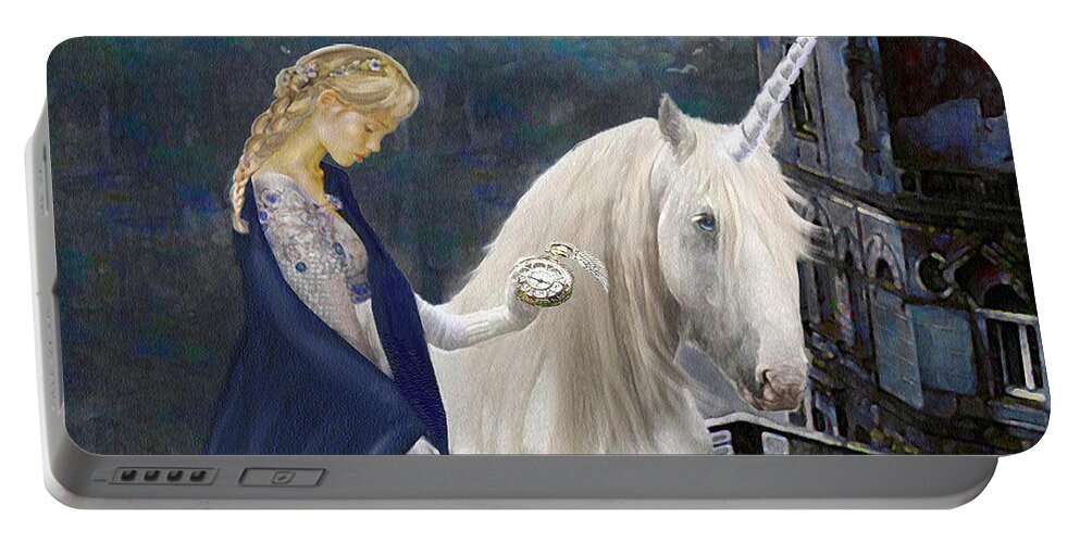 Jane Schnetlage Portable Battery Charger featuring the digital art Unicorn Varations by Jane Schnetlage