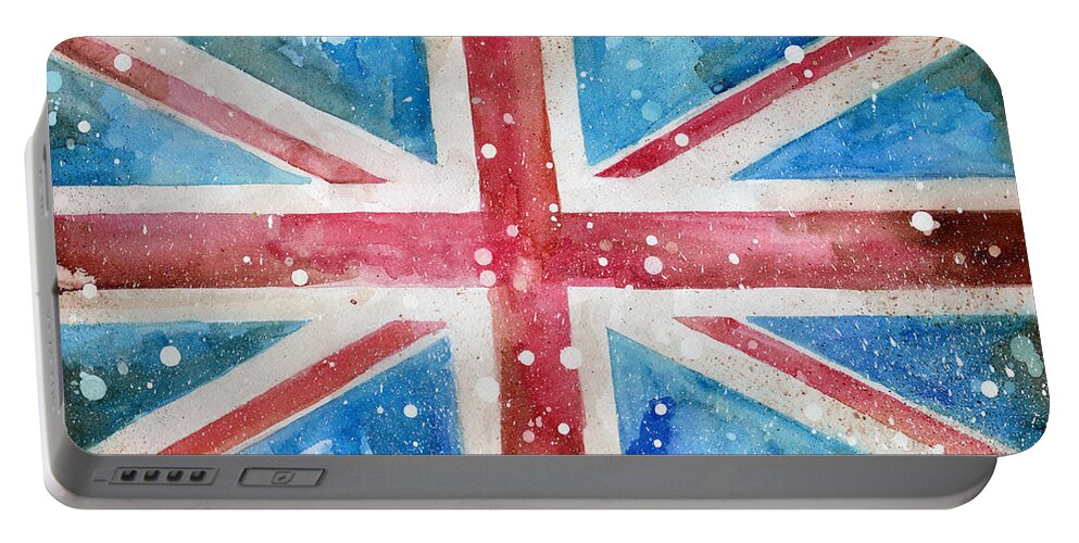 Watercolor Portable Battery Charger featuring the painting Union Jack by Sean Parnell