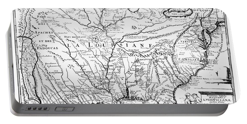 1734 Portable Battery Charger featuring the painting United States Map, 1734 by Granger