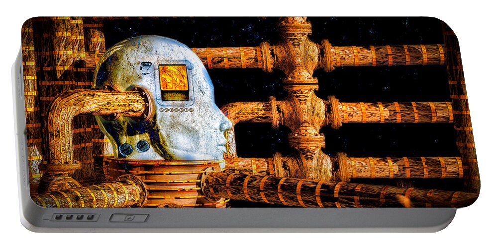 Surreal Portable Battery Charger featuring the digital art Universal Mind by Bob Orsillo