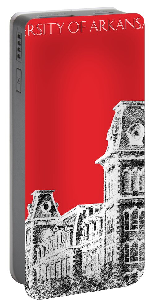 University Portable Battery Charger featuring the digital art University of Arkansas - Red by DB Artist