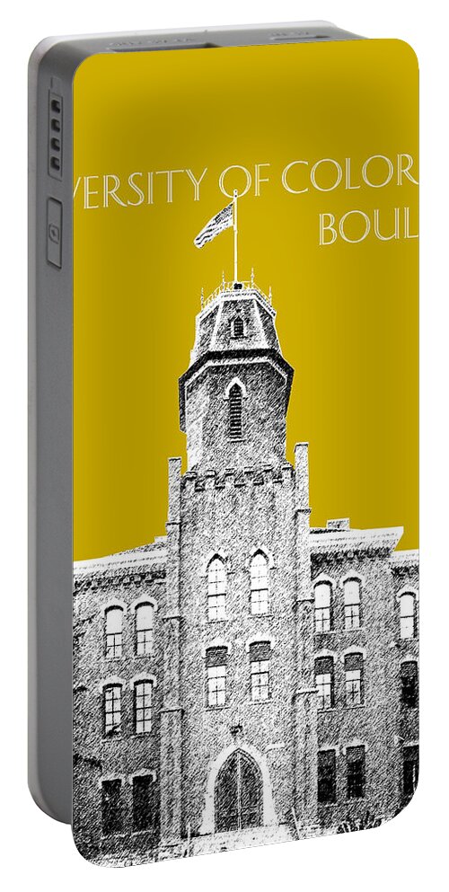 University Portable Battery Charger featuring the digital art University of Colorado Boulder - Gold by DB Artist