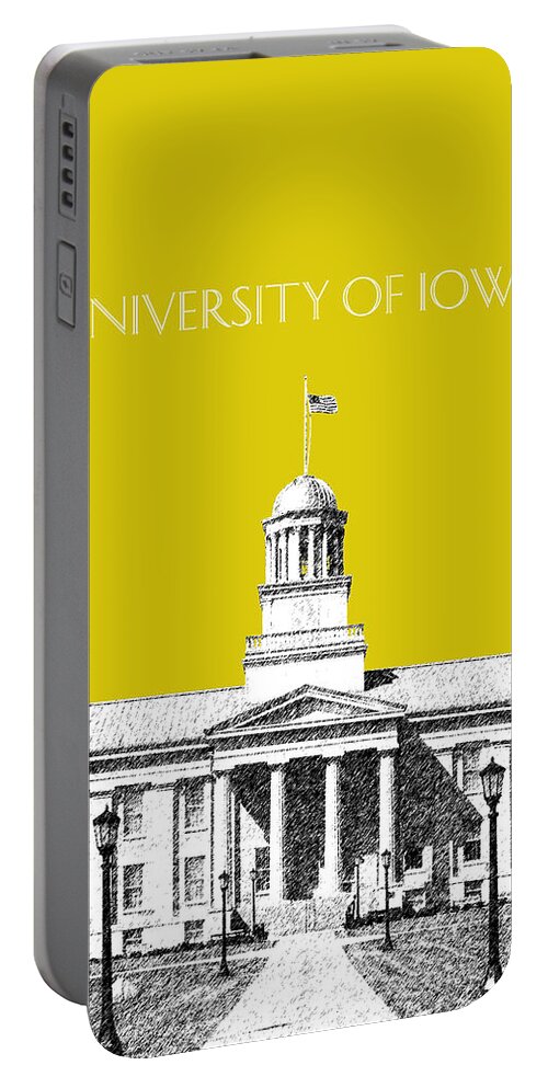 University Portable Battery Charger featuring the digital art University of Iowa - Mustard Yellow by DB Artist