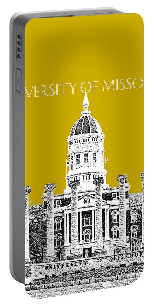 University Portable Battery Charger featuring the digital art University of Missouri - Gold by DB Artist