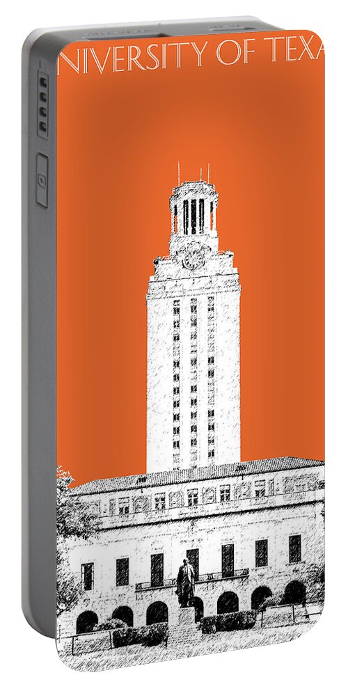 University Portable Battery Charger featuring the digital art University of Texas - Coral by DB Artist