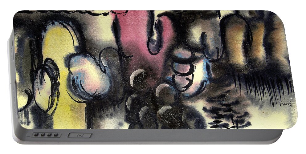 Color Portable Battery Charger featuring the painting Untitled - 710101 by Sam Sidders