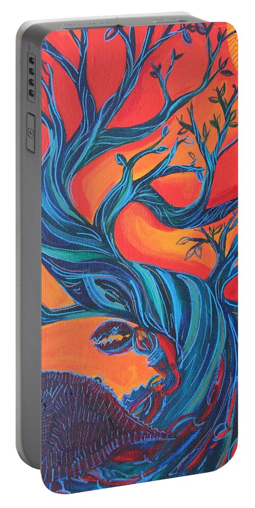 Crab Portable Battery Charger featuring the painting Untitled by Kate Fortin