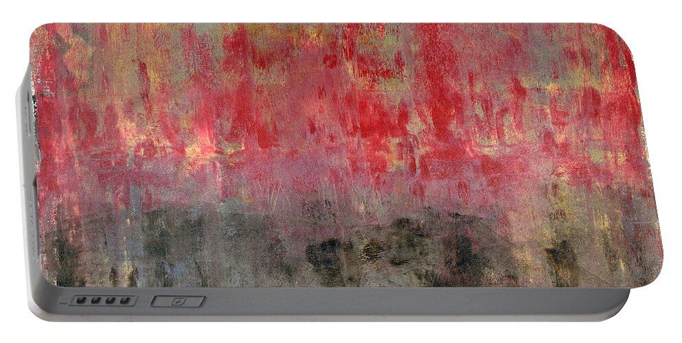 Red Portable Battery Charger featuring the painting Untitled No. 6 by Julie Niemela