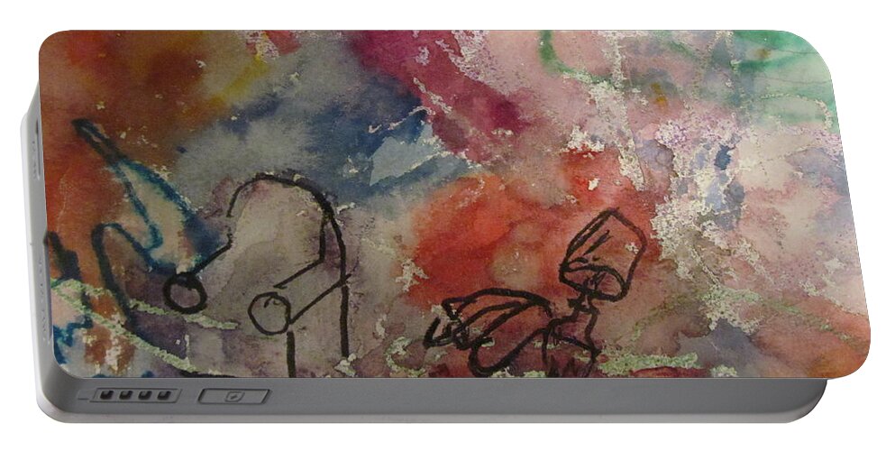 Watercolor Portable Battery Charger featuring the painting Untitled Watercolor 1998 by Shea Holliman