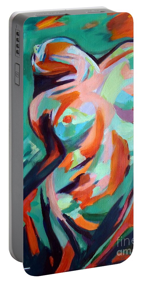 Nude Figures Portable Battery Charger featuring the painting Uplift by Helena Wierzbicki