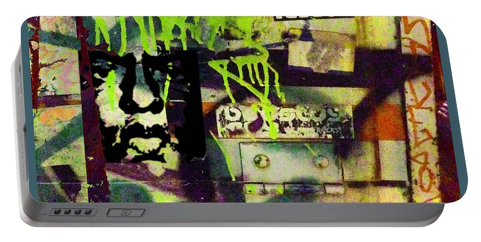Abstract Portable Battery Charger featuring the painting Urban Graffiti Abstract 5 by Tony Rubino