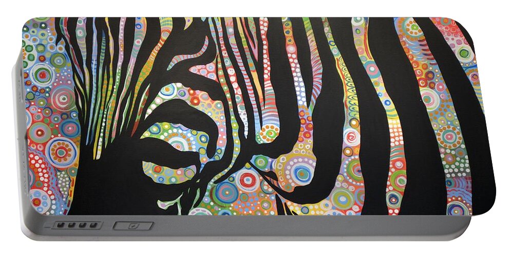 Zebra Portable Battery Charger featuring the painting Urban Jungle by Amy Giacomelli