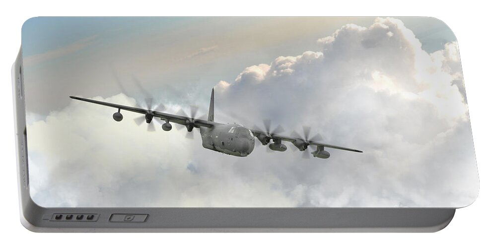 Usaf C130 Portable Battery Charger featuring the digital art Usaf C130 by Airpower Art