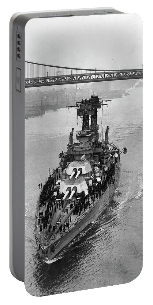 1930 Portable Battery Charger featuring the photograph Uss Maryland, C1930 by Granger