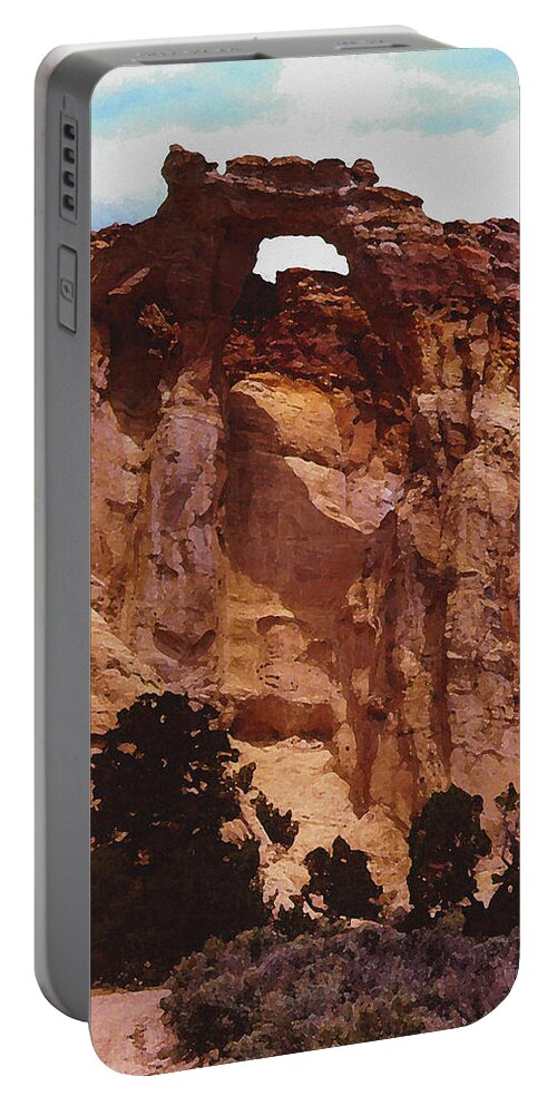Digital Portable Battery Charger featuring the digital art Utah Arch by David Hansen