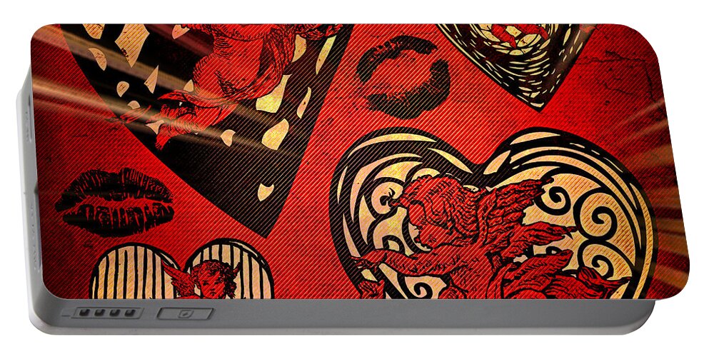 Valentine Portable Battery Charger featuring the digital art Valentine by Ally White
