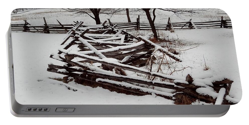Snow Portable Battery Charger featuring the photograph Valley Forge Snow by Michael Porchik