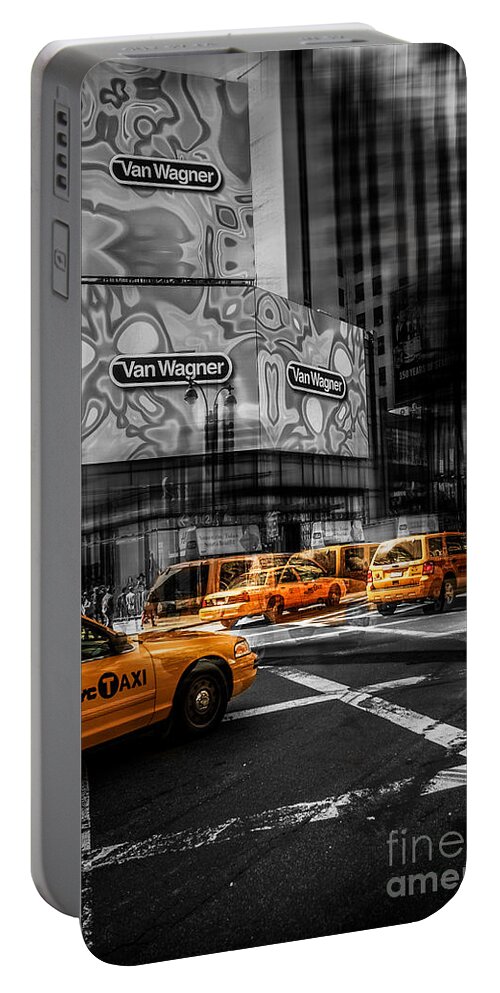 Nyc Portable Battery Charger featuring the photograph Van Wagner - Colorkey by Hannes Cmarits