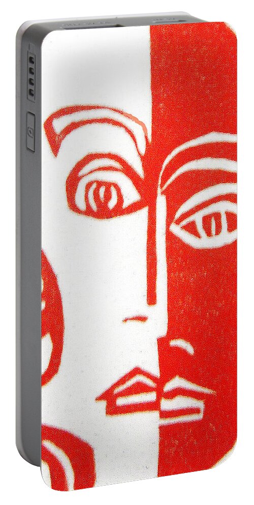 Red Portable Battery Charger featuring the drawing Vanity by Donna Tucker