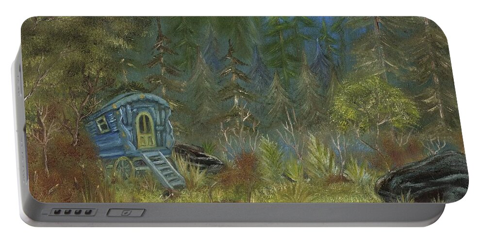 Acrylic Painting Portable Battery Charger featuring the painting Vardo Dream by The GYPSY