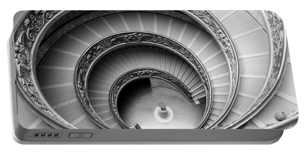 Abstract Portable Battery Charger featuring the photograph Vatican Spiral by Crystal Nederman