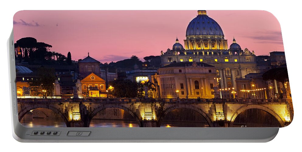 St Portable Battery Charger featuring the photograph Vatican Twilight by Brian Jannsen