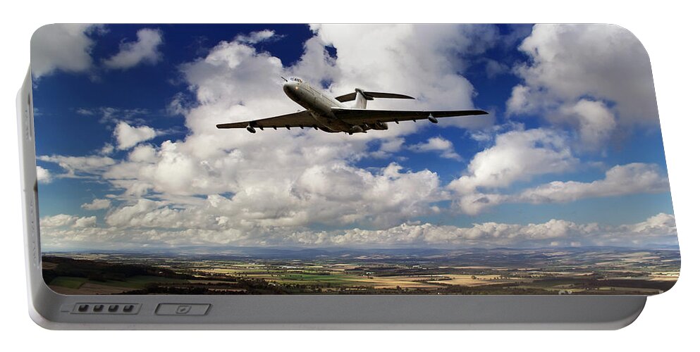  Vc10 Portable Battery Charger featuring the digital art VC-10 Fly By by Airpower Art