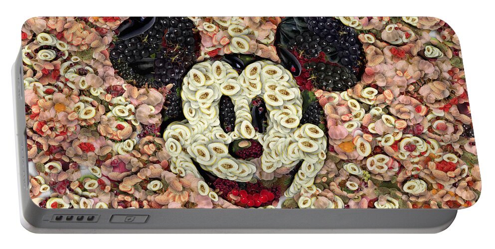 Art Portable Battery Charger featuring the digital art Veggie Mickey Mouse by Paulette B Wright