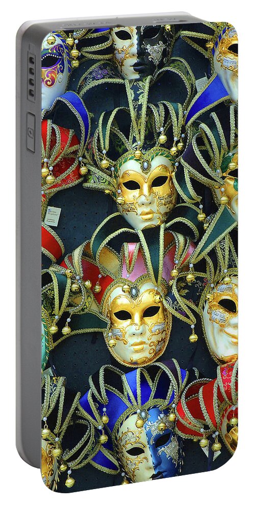 Mardi Gras Portable Battery Charger featuring the photograph Mardi Gras Masks by George Buxbaum