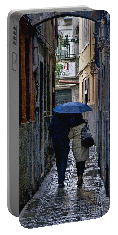 Europe Portable Battery Charger featuring the photograph Venice in the Rain by Crystal Nederman