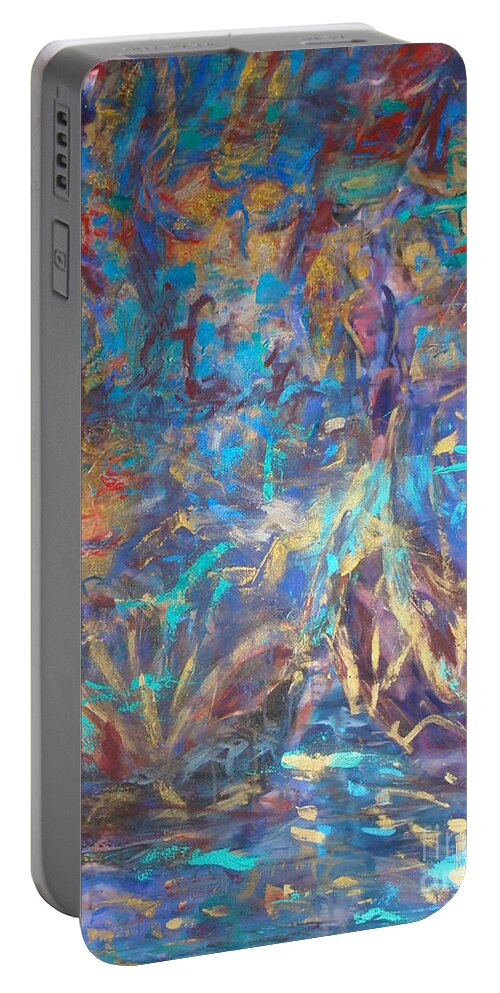 Venice Carnival Portable Battery Charger featuring the painting Venice Carnival by Fereshteh Stoecklein