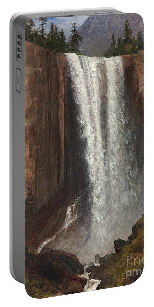 Land Portable Battery Charger featuring the painting Vernal Falls by Albert Bierstadt