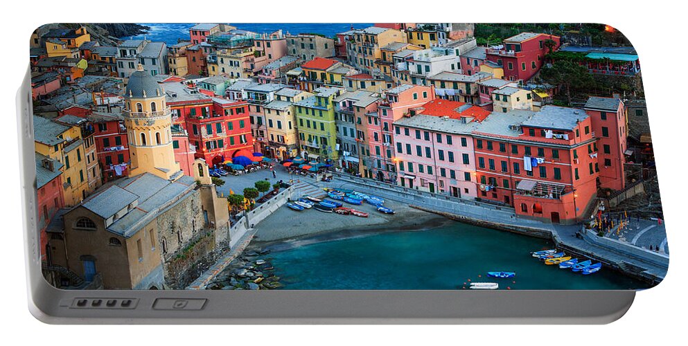 Cinque Terre Portable Battery Charger featuring the photograph Vernazza Sera by Inge Johnsson