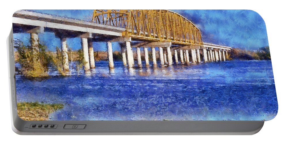 Vernita Bridge Portable Battery Charger featuring the digital art Vernita Brdge by Kaylee Mason