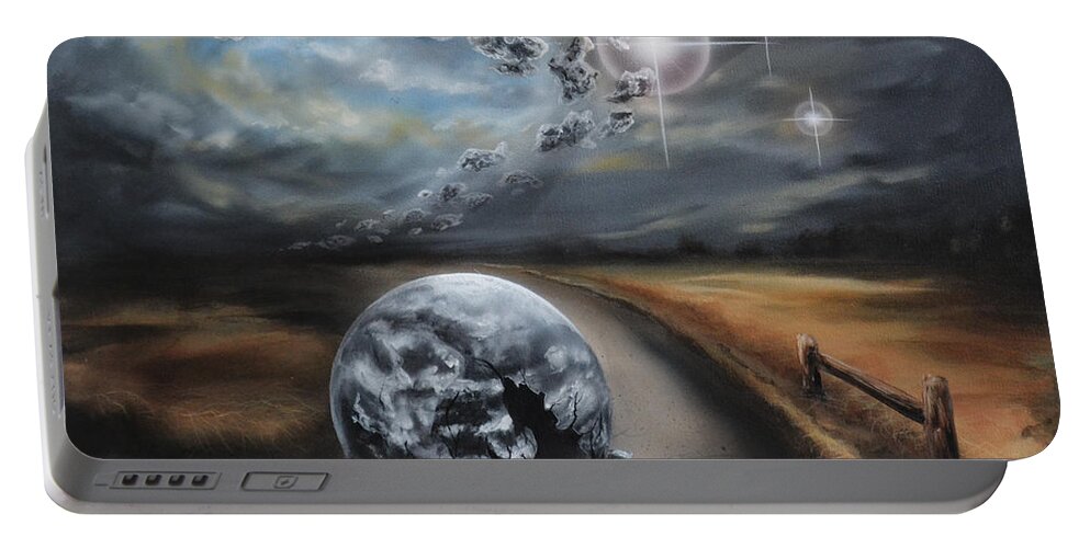 Earth Portable Battery Charger featuring the painting Vices by Lachri