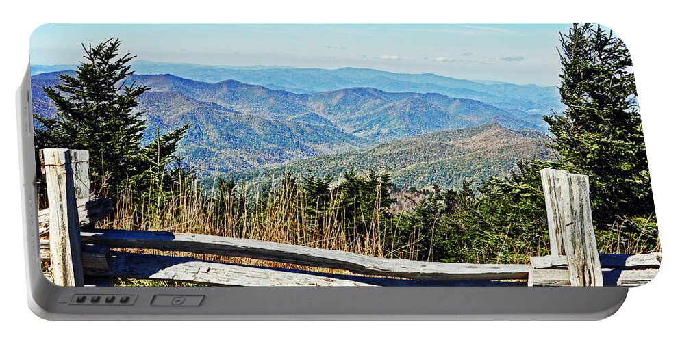 Mt. Mitchell Portable Battery Charger featuring the photograph View From Mt. Mitchell Summit by Lydia Holly