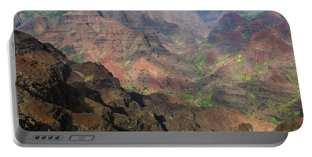 Waimea Portable Battery Charger featuring the photograph View Of Waimea Canyon by Suzanne Luft