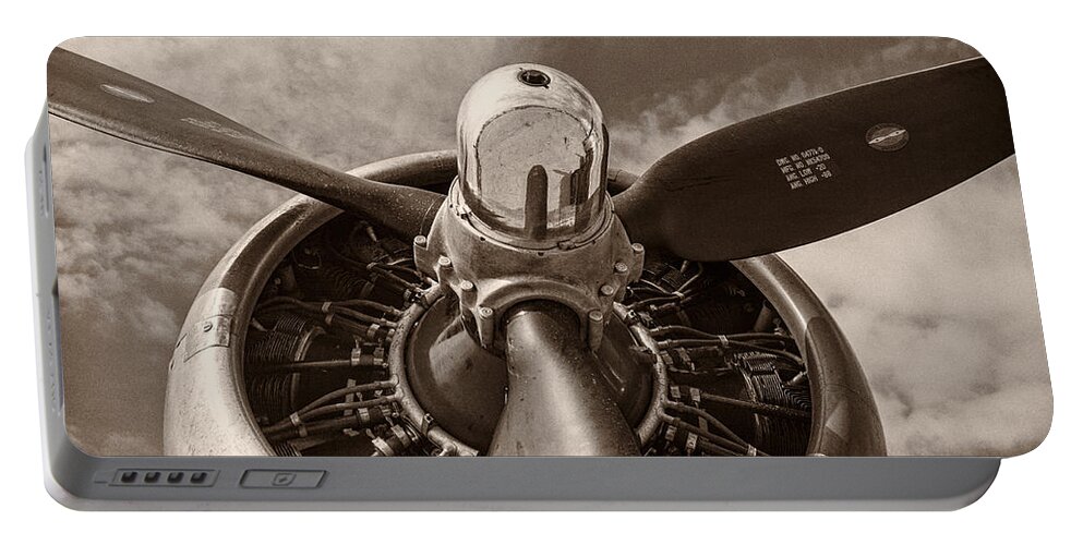 3scape Portable Battery Charger featuring the photograph Vintage B-17 by Adam Romanowicz