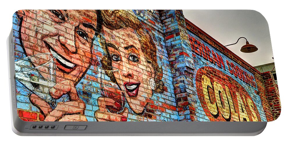 Vintage Building Mural Portable Battery Charger featuring the photograph Vintage Building Art by Michael Eingle