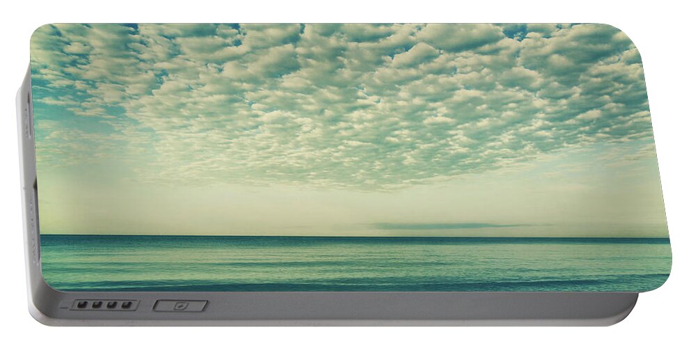 Tranquil Scene Portable Battery Charger featuring the photograph Vintage Clouds by Kim Hojnacki