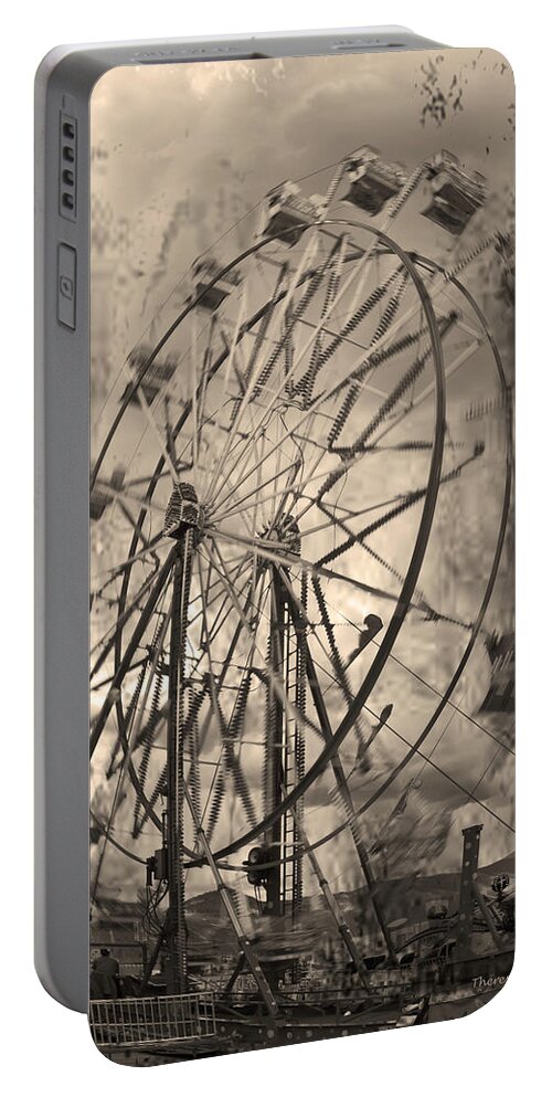 Ferris Wheel Portable Battery Charger featuring the photograph Vintage Ferris Wheel by Theresa Tahara