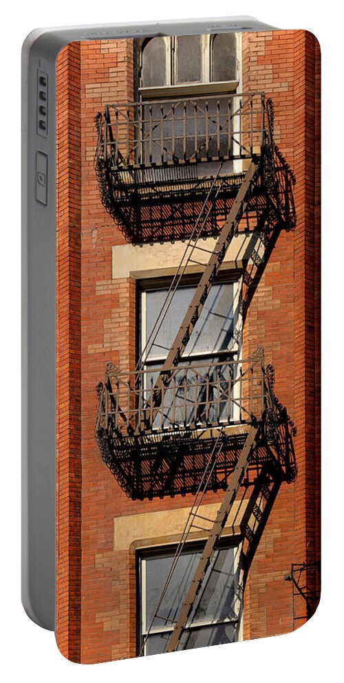 Fire Escape Portable Battery Charger featuring the photograph Vintage Fire Escape by Andrew Fare