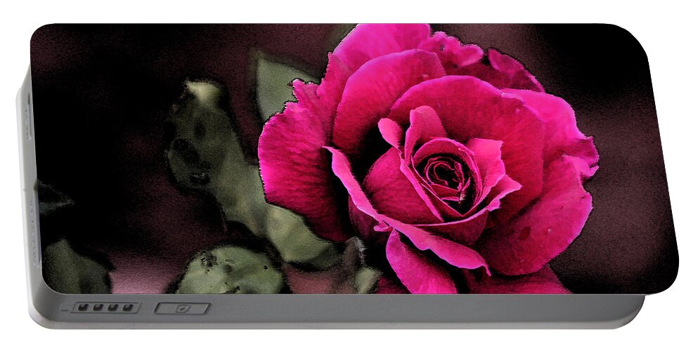 Creation Portable Battery Charger featuring the photograph Vintage Love Rose by Kay Novy