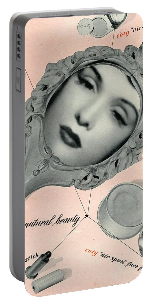 Ad Portable Battery Charger featuring the photograph Vintage Make Up Advert by Georgia Clare