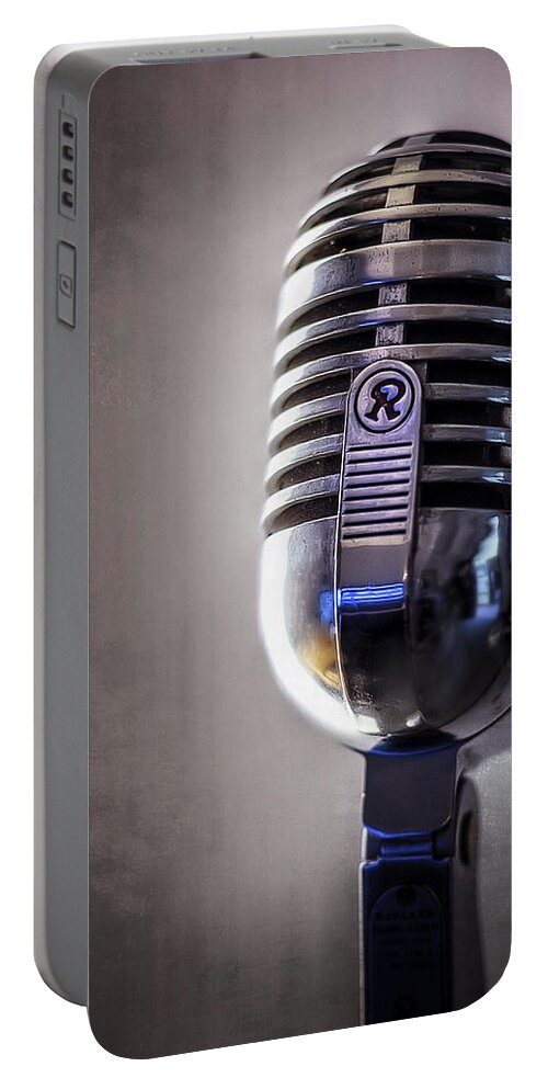 Mic Portable Battery Charger featuring the photograph Vintage Microphone 2 by Scott Norris