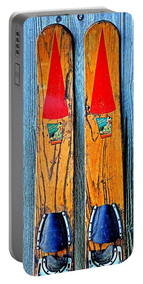 Skis Portable Battery Charger featuring the photograph Vintage Skis by Benjamin Yeager